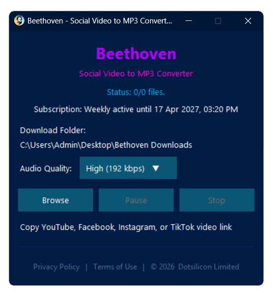 Beethoven YouTube to MP3 Downloader preview
