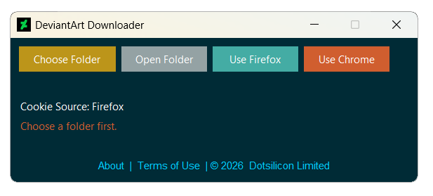 App screenshot of DeviantArt Image Downloader