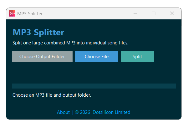 MP3 Splitter app screenshot